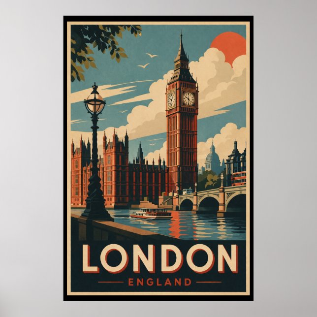 Vintage London Travel Poster (Framsidan)