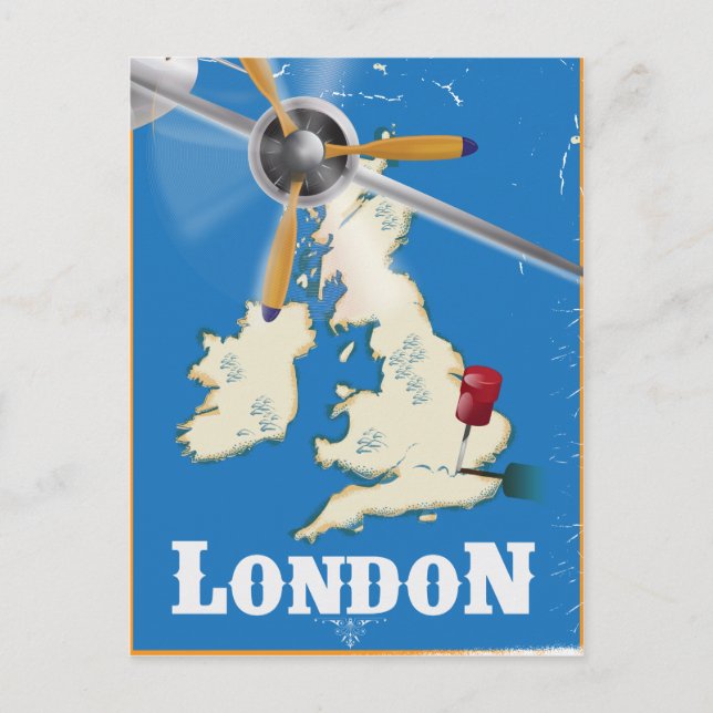 Vintage London Travel Poster Vykort (Framsida)