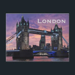Vintage London Travel Tourism Vykort<br><div class="desc">Detta är en vacker konst av Vintage London Travel Tourism Post Card. Det här är ett foto på vintagen av London-bron.</div>