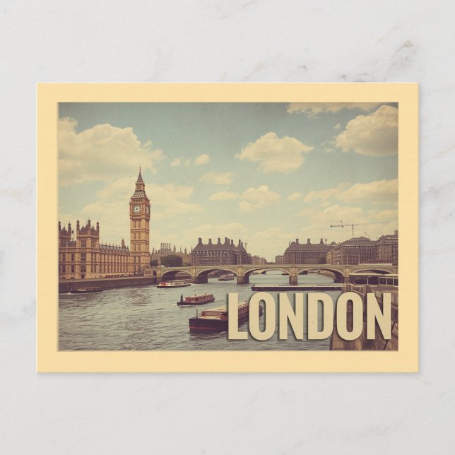Vintage London Travel Vykort (Framsida)
