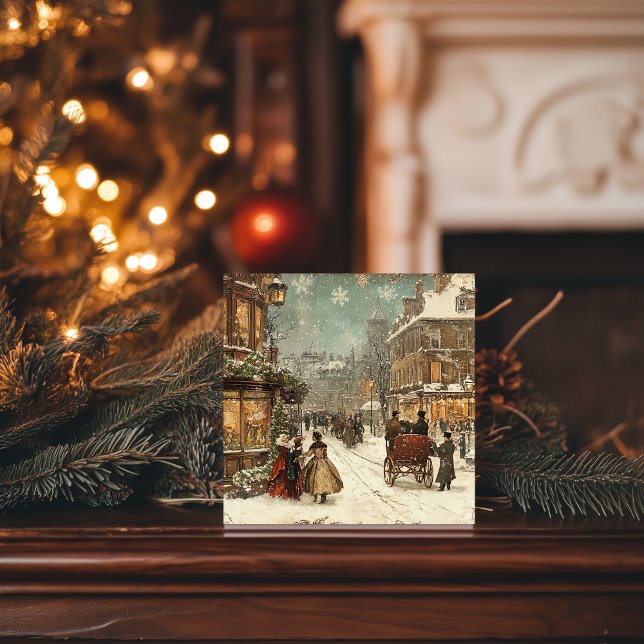 Vintage London Vinterklassiker Julkort (Skapare uppladdad)