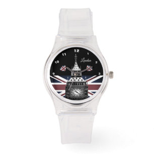 Vintage London watch, Hearts, British Flagga /spor Armbandsur