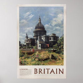 Vintage Londons St. Paul's Cathedral Travel Poster