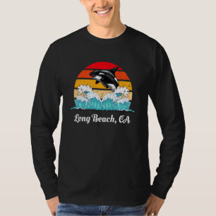 Vintage Long Beach CA slitburen Späckhuggare T Shirt