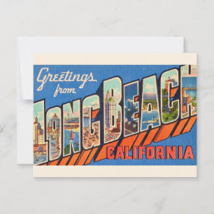 Vintage Long Beach CA Vykort