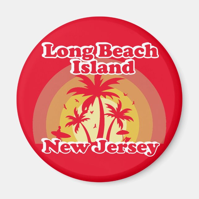Vintage Long Beach Island New jersey Magnet (Framsidan)