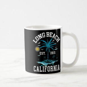 Vintage Long Beach Kalifornien Retro CA Solnedgång Kaffemugg