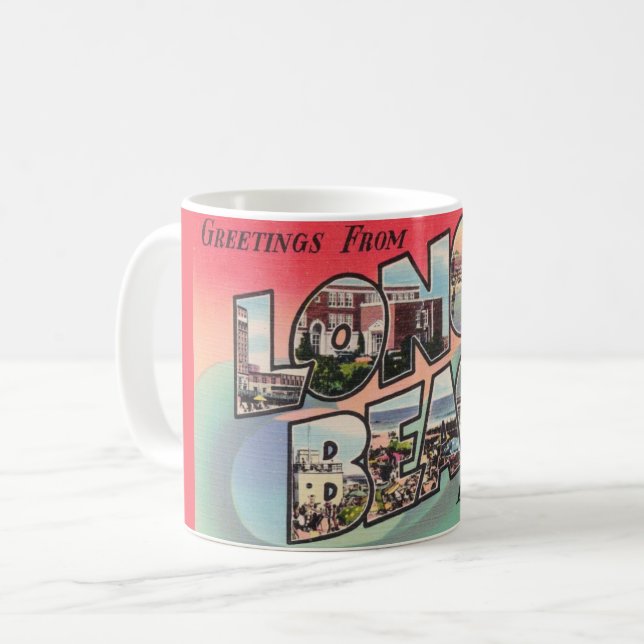 Vintage Long Beach NY-mugg  Kaffemugg (Framsida vänster)