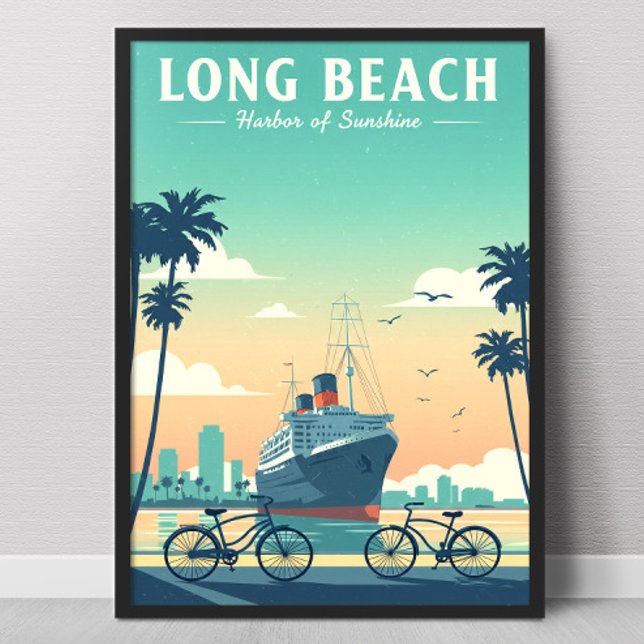 Vintage Long Beach Poster (Skapare uppladdad)