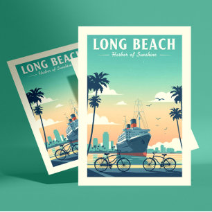 Vintage Long Beach Vykort