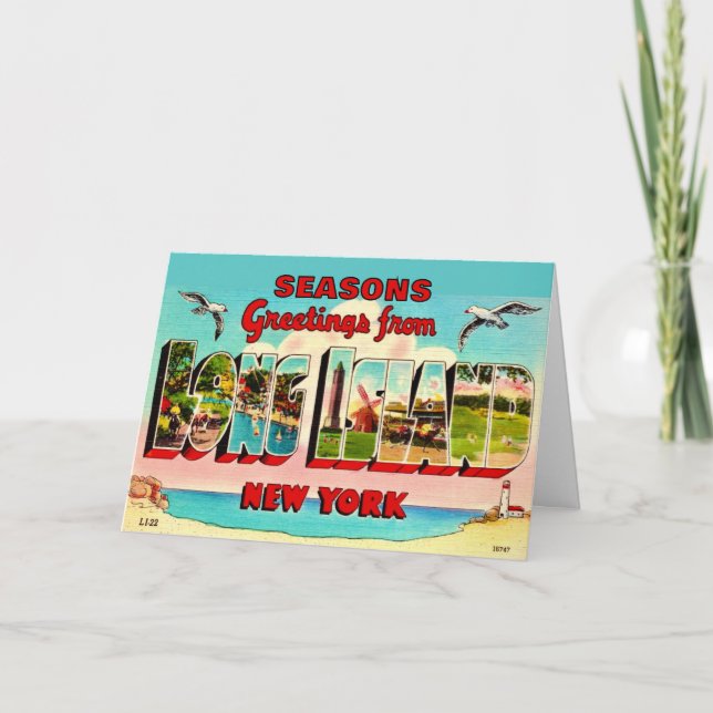 Vintage Long Island Holiday Card Helgkort (Framsida)