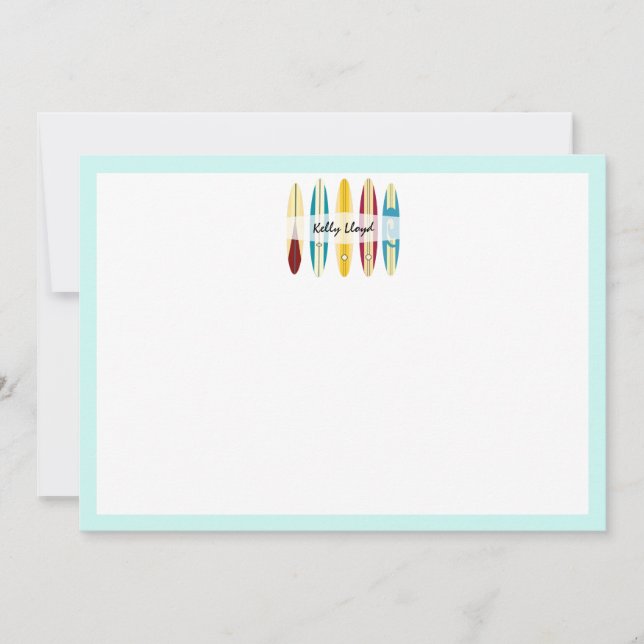 Vintage Longboard Anteckningskort (Framsida)