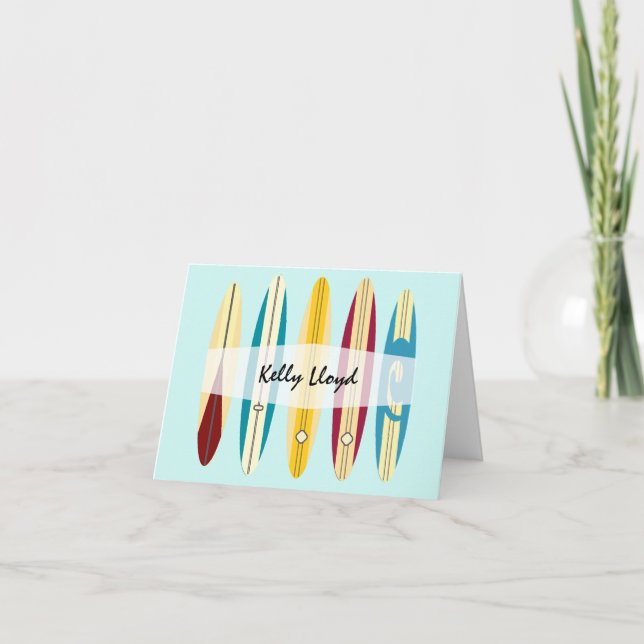 Vintage Longboard Anteckningskort (Framsida)