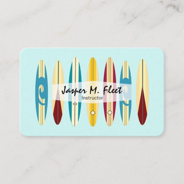 Vintage Longboard Visitkort (Framsida)