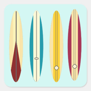 Vintage Longboards Fyrkantigt Klistermärke