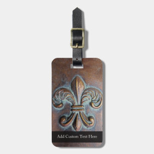 Vintage-look Fleur De Lis Bag eller Luggage Tag Bagagebricka