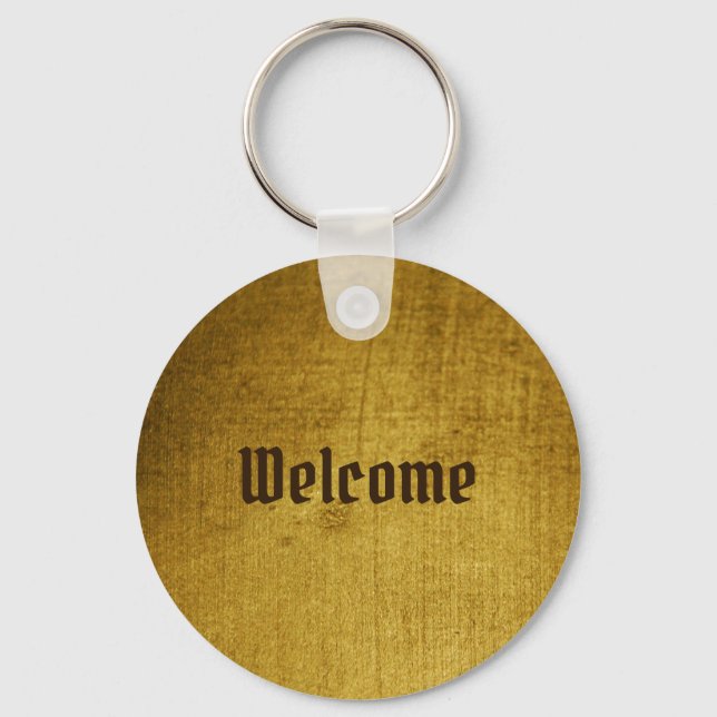 Vintage-look guld används. Vintage Art Nyckelring (Framsida)