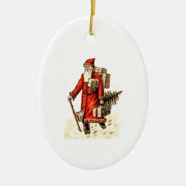 Vintage Look Jul Tomte Högtidlig Prydnad Julgransprydnad Keramik