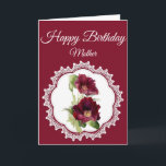 Vintage Look Red Roses Flower for Mother Birthday Kort<br><div class="desc">Vintage Look Red or Burgandy Roses Flower for Mother Birthday</div>
