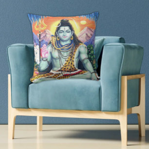 Vintage Lord Shiva Andlig - fredliga samadhi Kudde