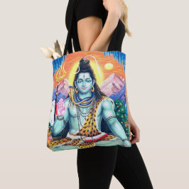 Vintage Lord Shiva Andlig Yoga Tote Bag Tygkasse