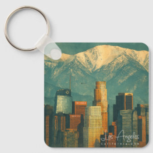 Vintage Los Angeles Akvarell Retro California Nyckelring