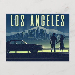 Vintage Los Angeles California Cityscape Vykort
