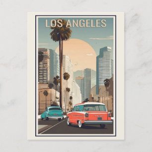 Vintage Los Angeles California Skyline Travel Vykort