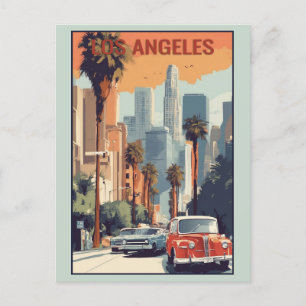Vintage Los Angeles California Skyline Travel Vykort