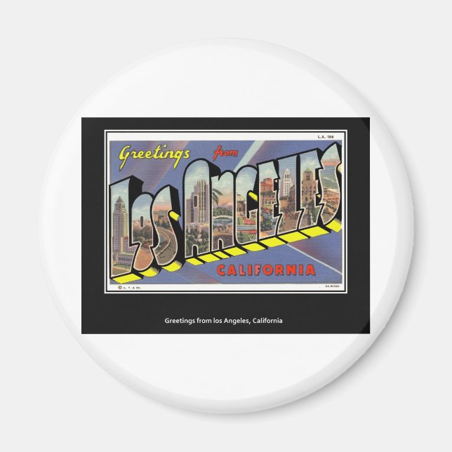 Vintage Los Angeles California Vintage Magnet (Framsidan)