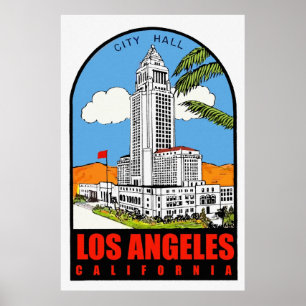 Vintage Los Angeles City Hall-rese Poster