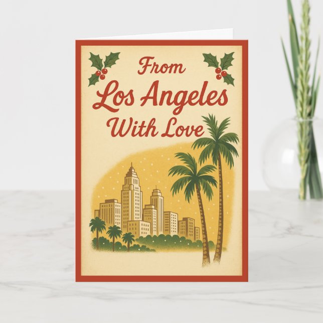 Vintage Los Angeles-julklapp Helgkort (Framsida)