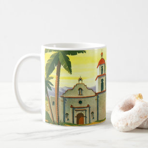 Vintage Los Angeles, Kalifornien Mission med palmt Kaffemugg