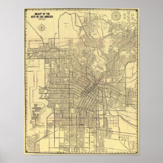 Vintage Los Angeles Kartaffisch 1914 Poster