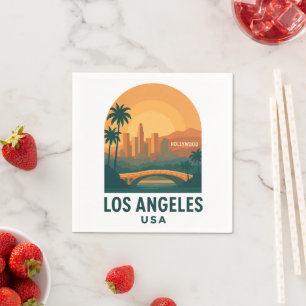 Vintage Los Angeles-resa – Retro Hollywood Pappersservett