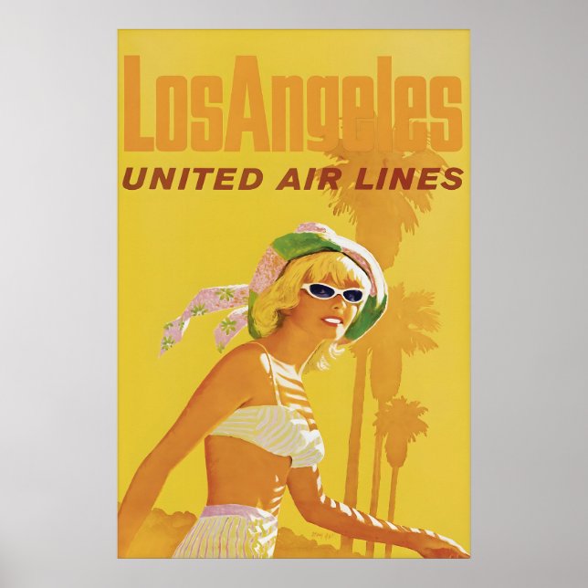 Vintage Los Angeles Reseskylt Tryck (Framsidan)