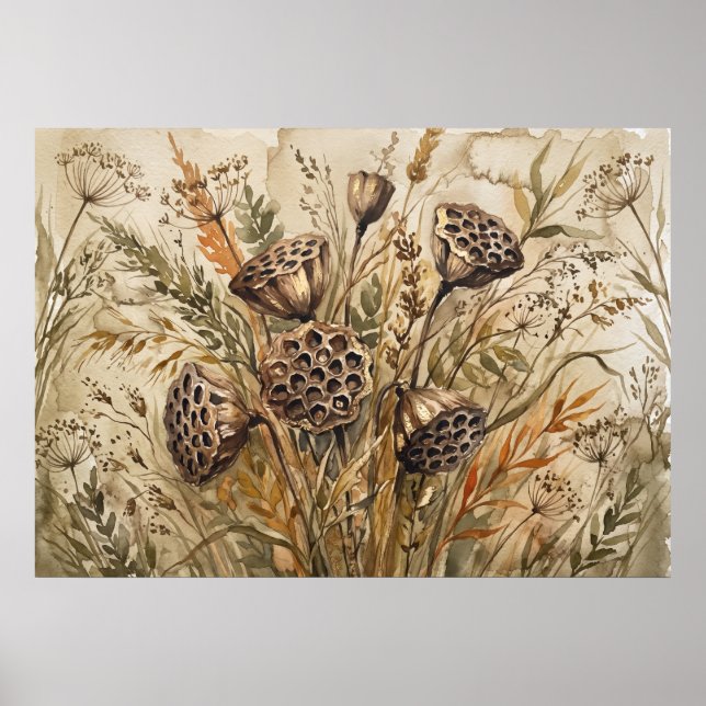 Vintage Lotus Botanisk Affisch (Framsidan)