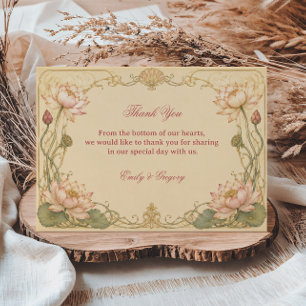 Vintage Lotus Botanisk Tack Kort