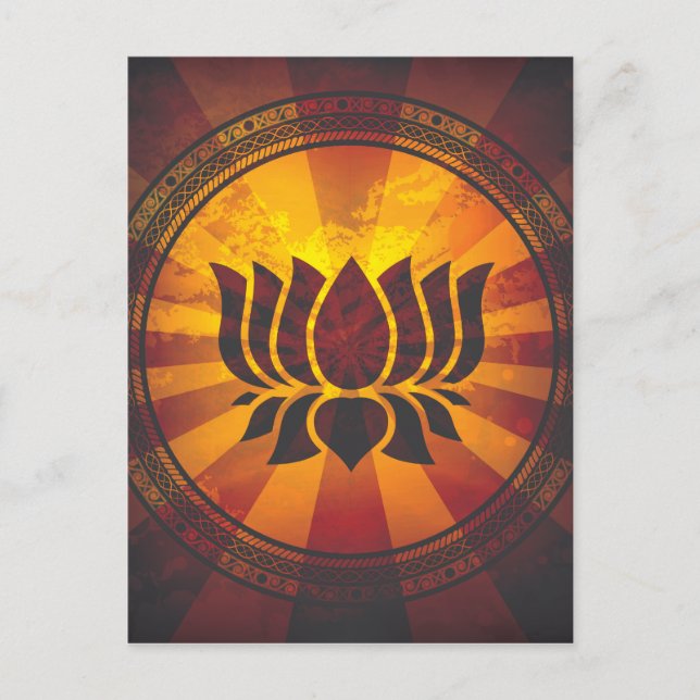 Vintage Lotus Flower Print Vykort (Framsida)