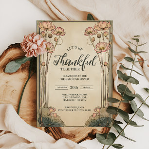 Vintage Lotus Thanksgiving Firande Inbjudningar