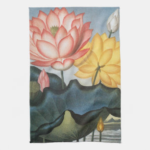 Vintage Lotusblommor, Den Heliga Egyptiska Bönan Kökshandduk