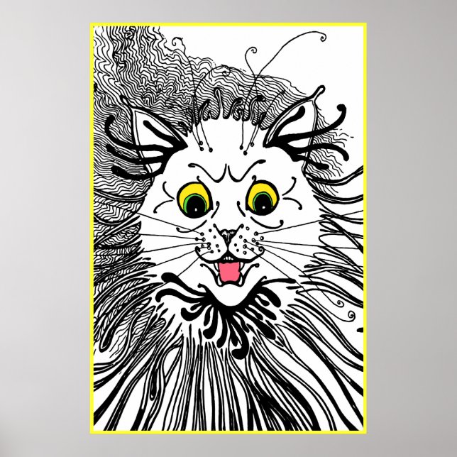 Vintage Louis Wain Art nouveau Cat Poster (Framsidan)