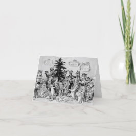 Vintage louis wain christmas cat helgkort