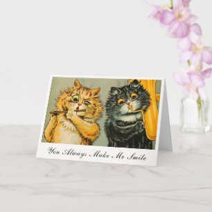 Vintage Louis Wain Katter Du får mig alltid att le Kort
