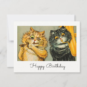 Vintage Louis Wain Roliga Musikaliska Katter Gratt