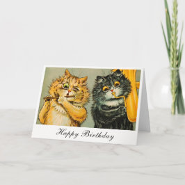 Vintage Louis Wain Roliga Musikaliska Katter Gratt Kort