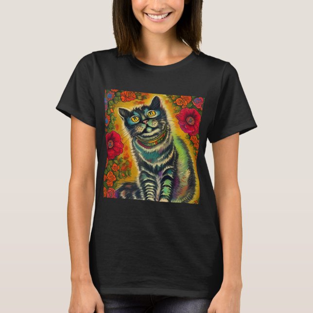 Vintage Louis Wain Stil Cat T Shirt (Framsida)