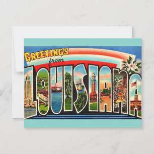 Vintage Louisiana Hälsningar Postkort Vykort