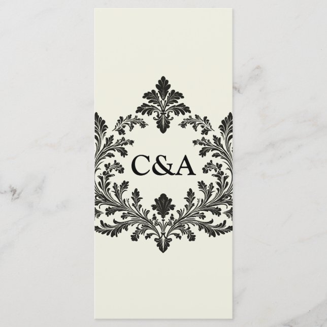 Vintage Löv Motif Meny (Framsida)