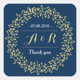 Vintage Löv Tack för utandningsluft Bröllop Fyrkantigt Klistermärke